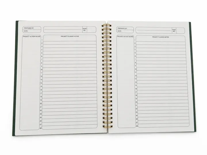 Planner interior printed page reference