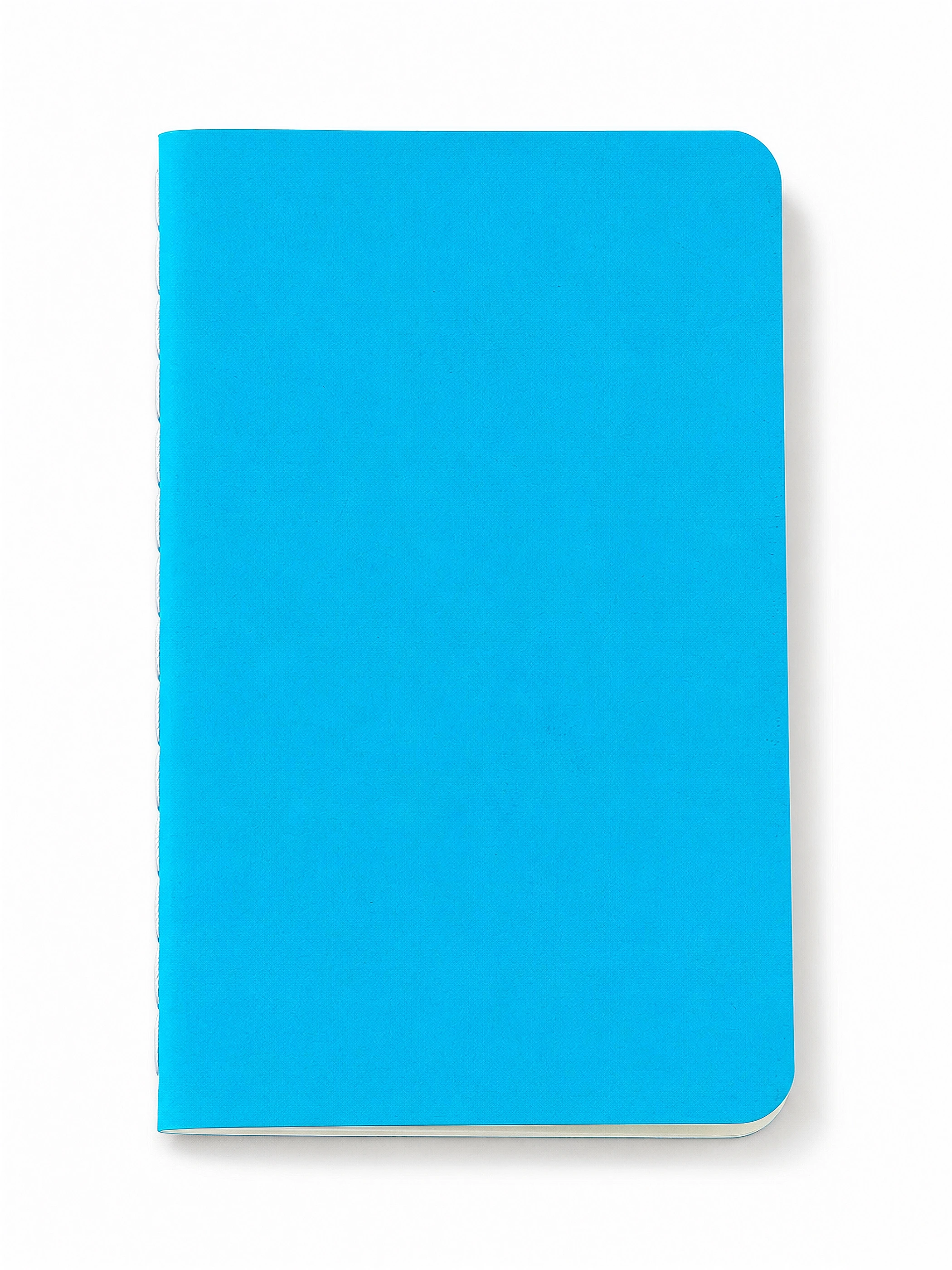 Bright Cyan Rounded Softcover Notebook front view