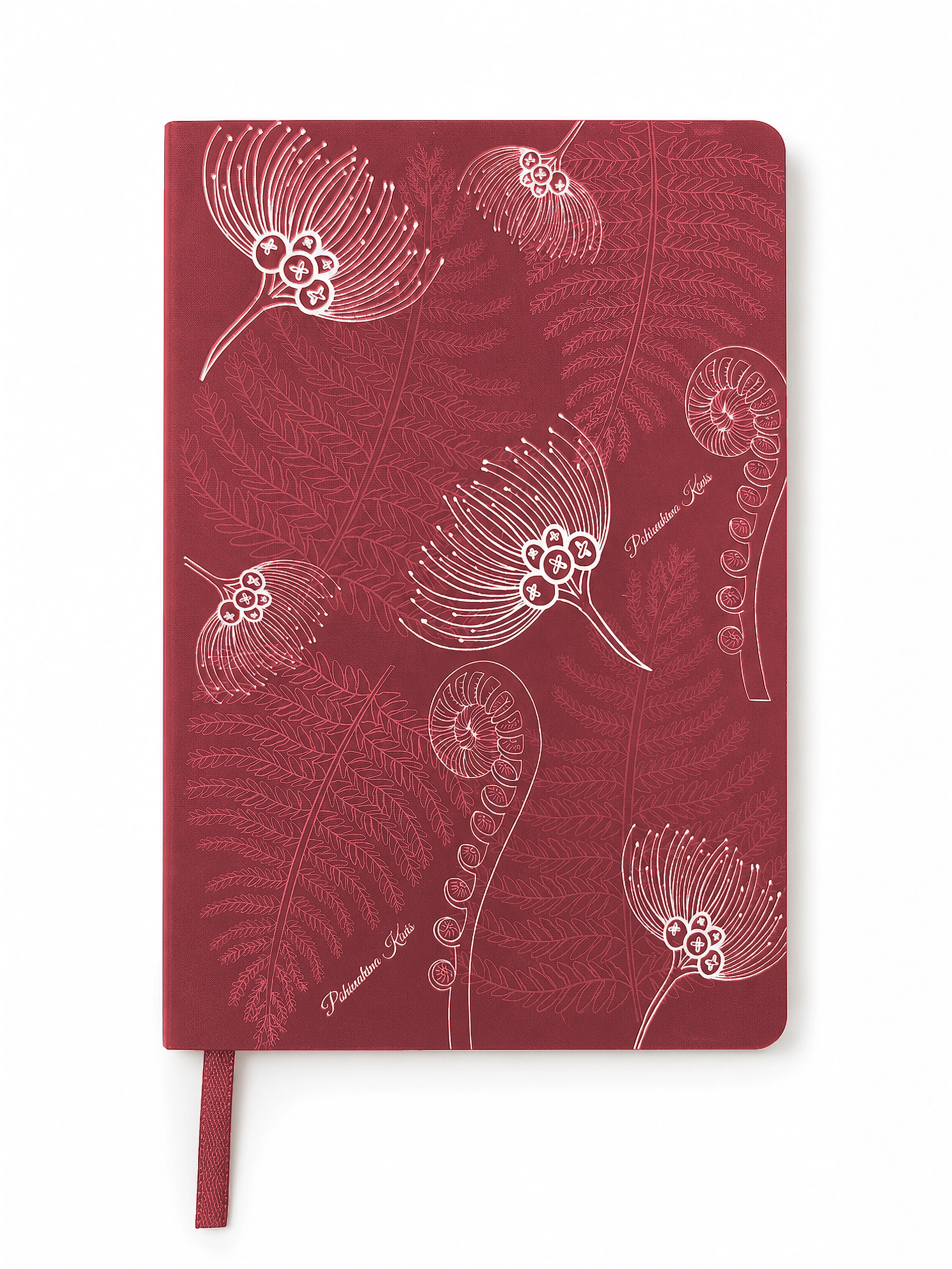 Burgundy Botanical Softcover Diary front view