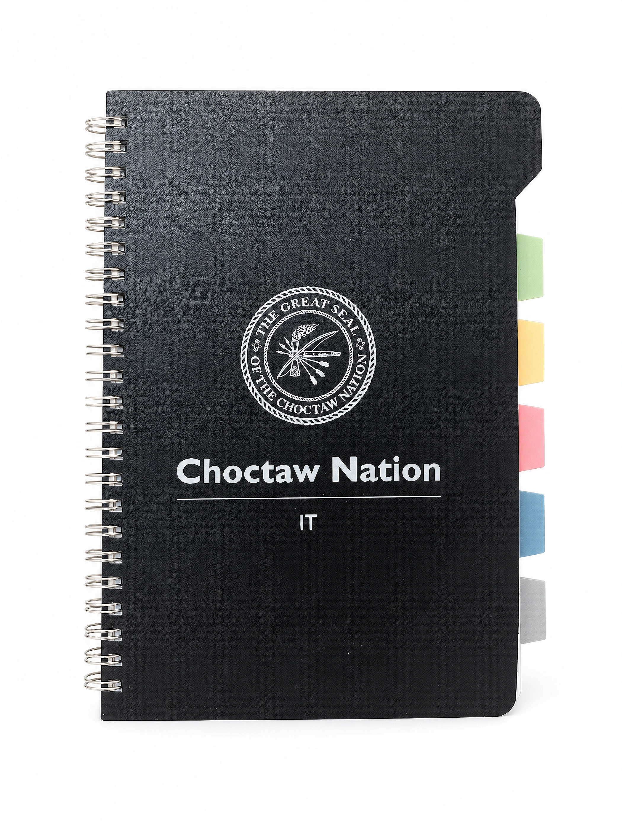 Black Spiral Tabbed Corporate Planner front view