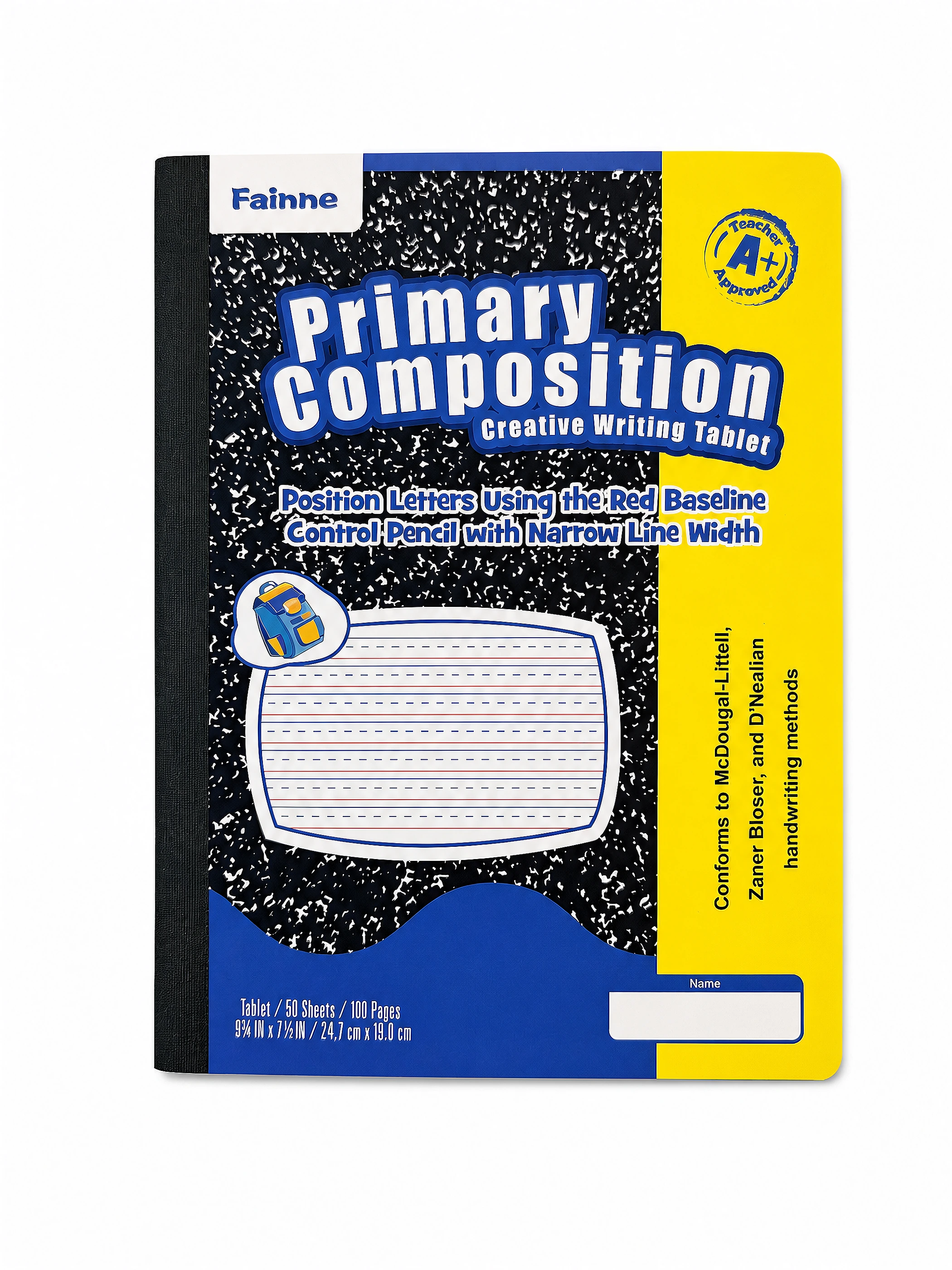 Primary Composition Notebook with School Cover Artwork front view
