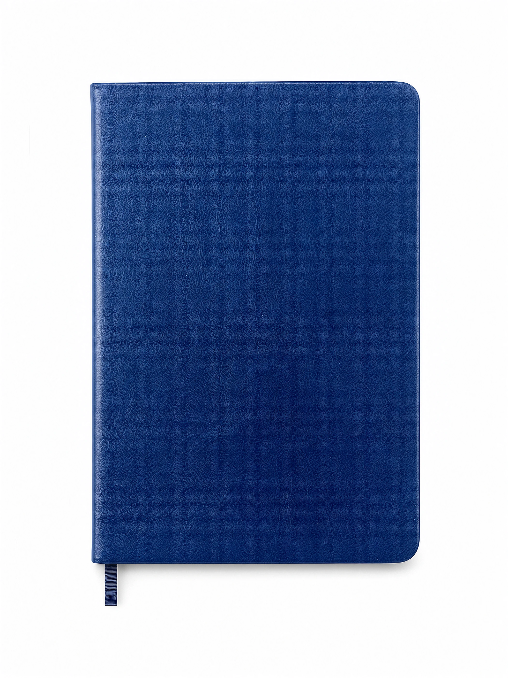 Plain Navy Textured Softcover Notebook front view