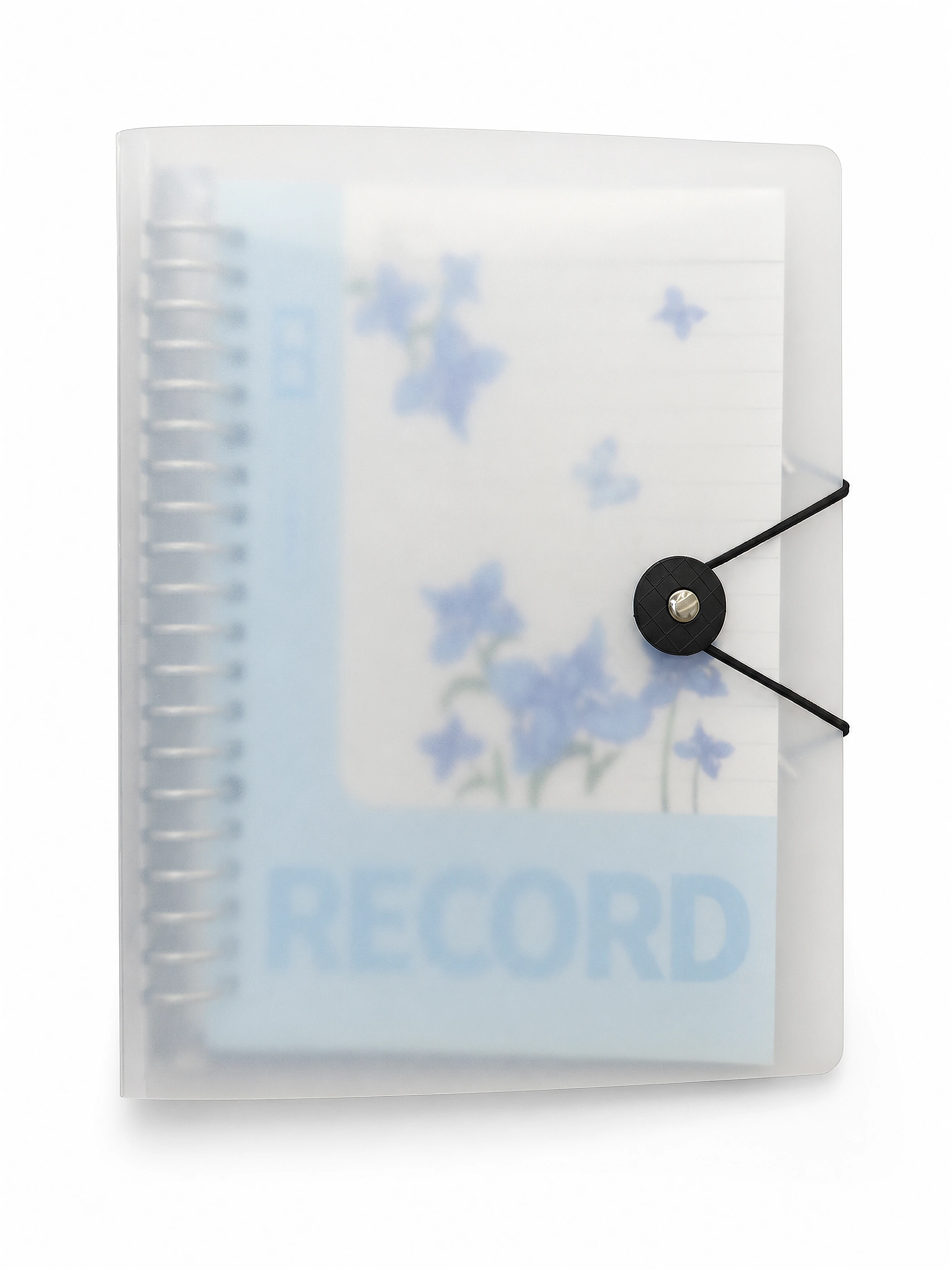 Translucent Plastic Record Spiral Notebook front view