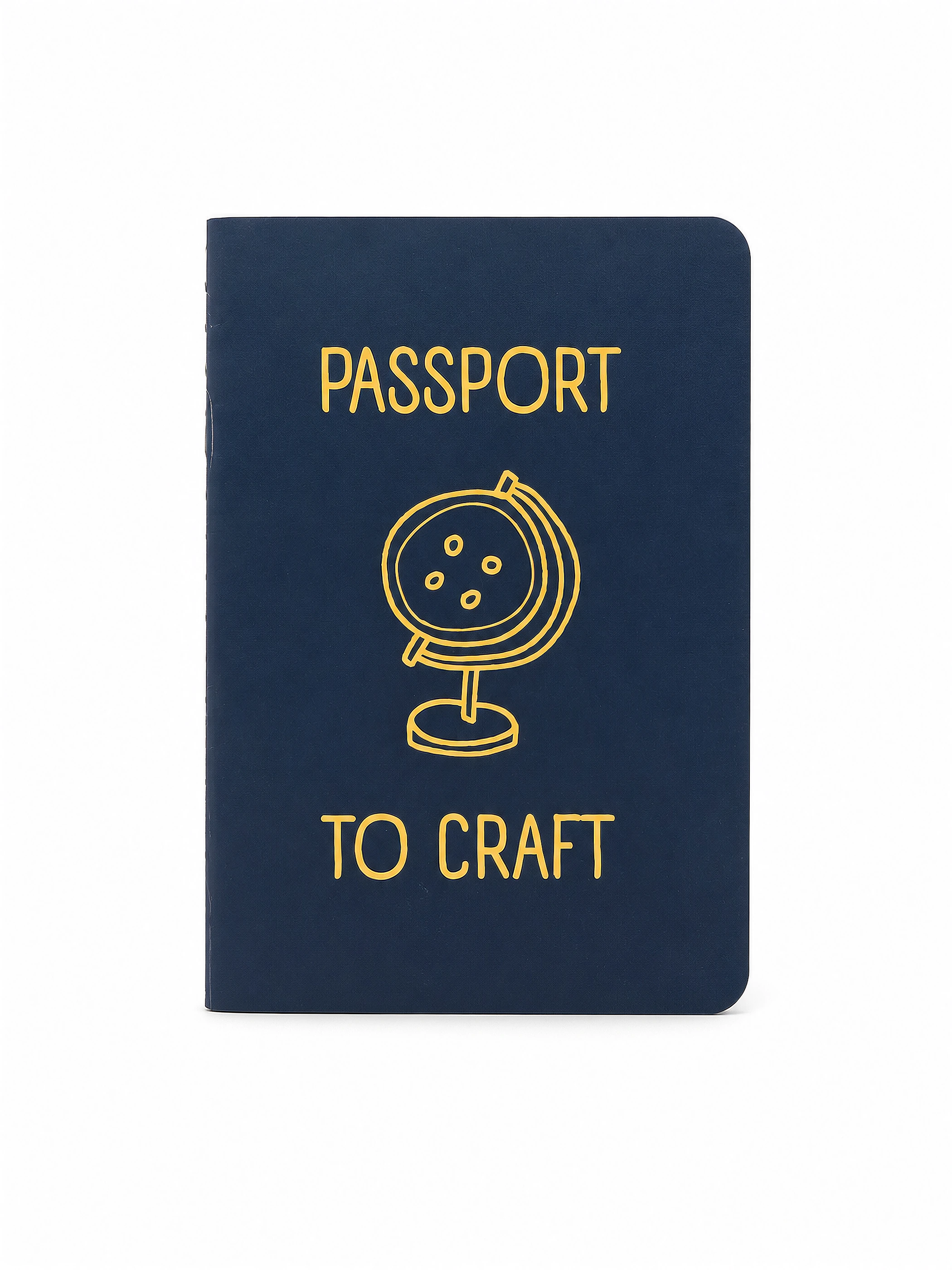 Navy Passport-Style Softcover Notebook front view