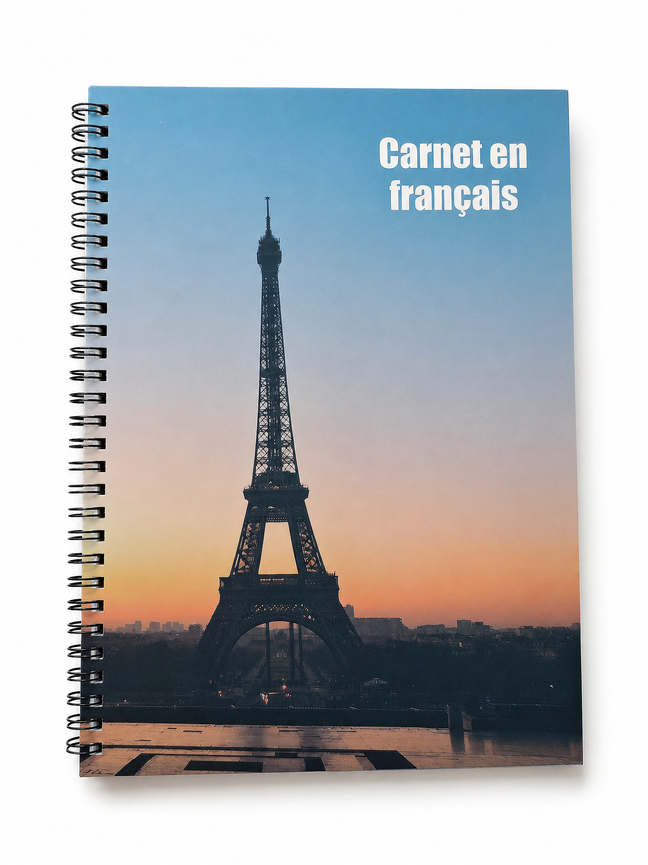 Eiffel Tower French Spiral Notebook front view
