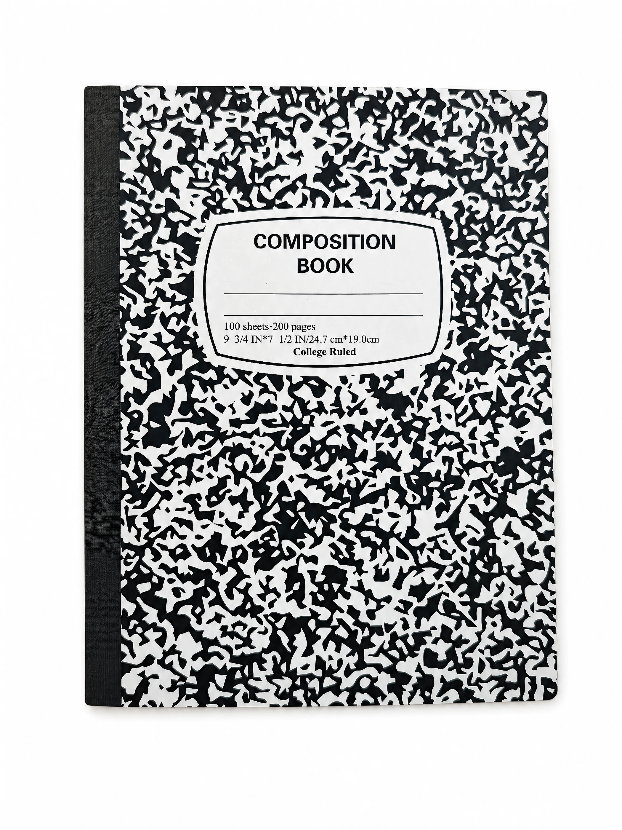 Black Marble Composition Book front view