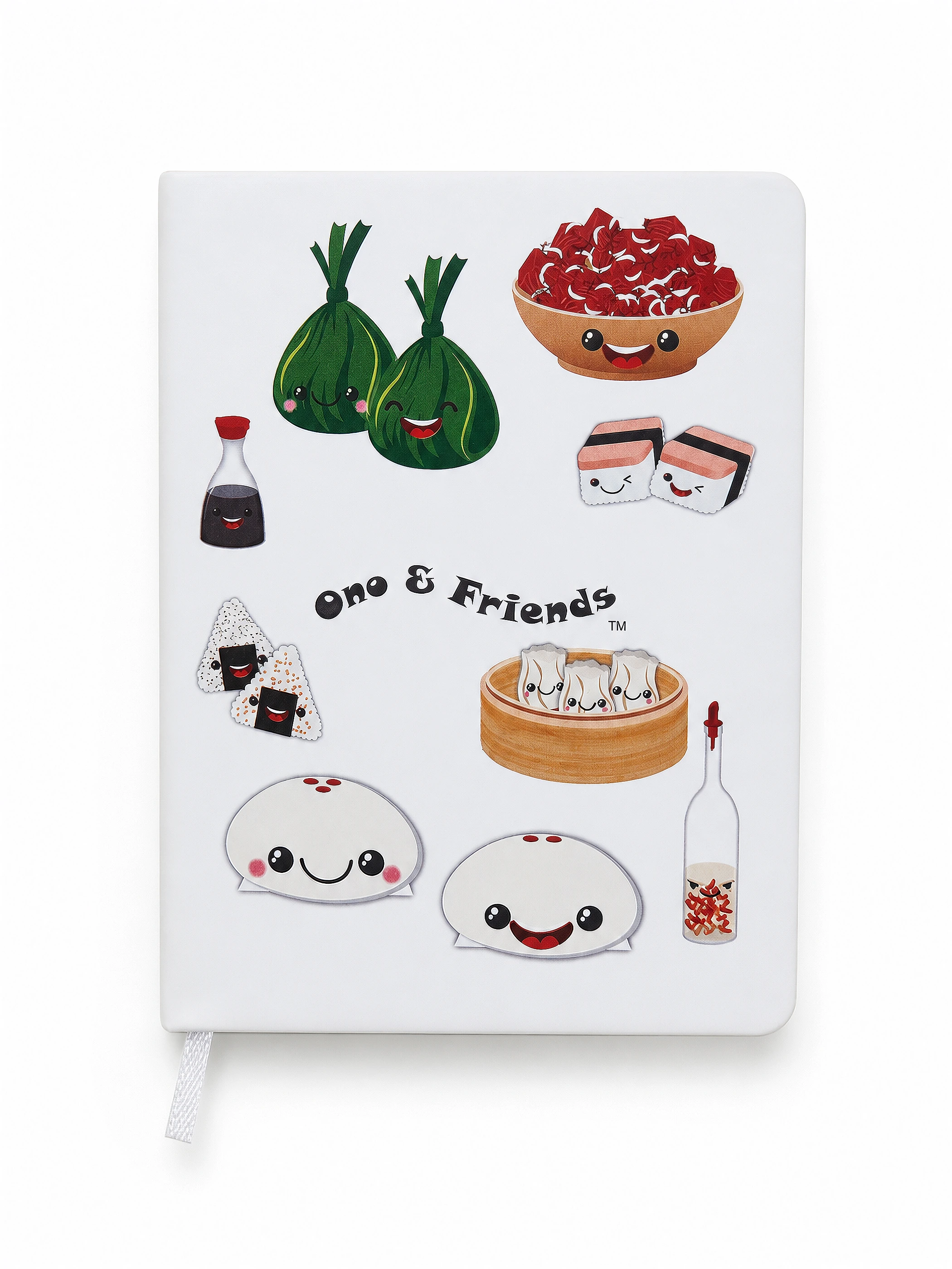White Food Illustration Softcover Notebook front view
