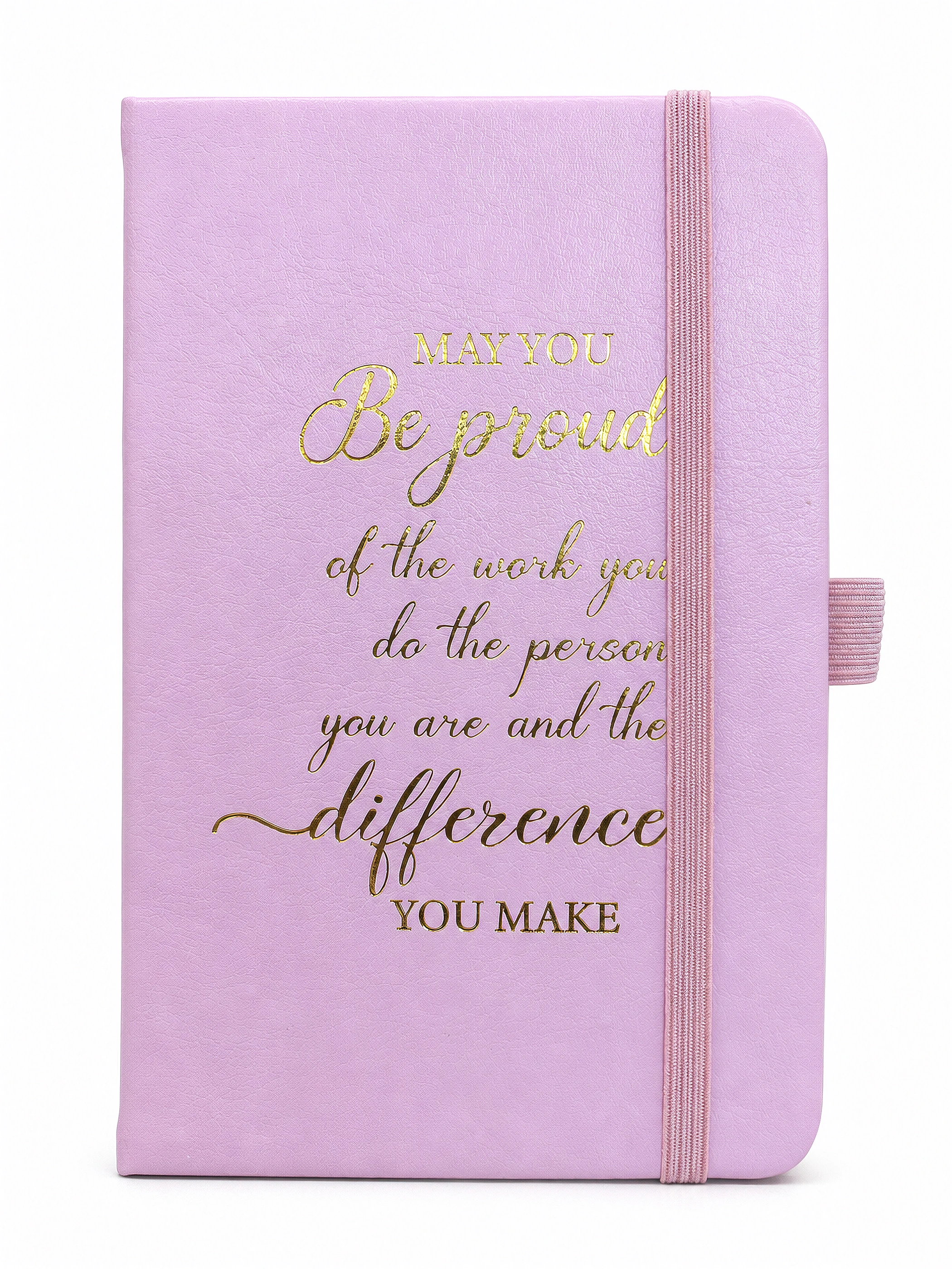 Lavender Quote Elastic Strap Notebook front view