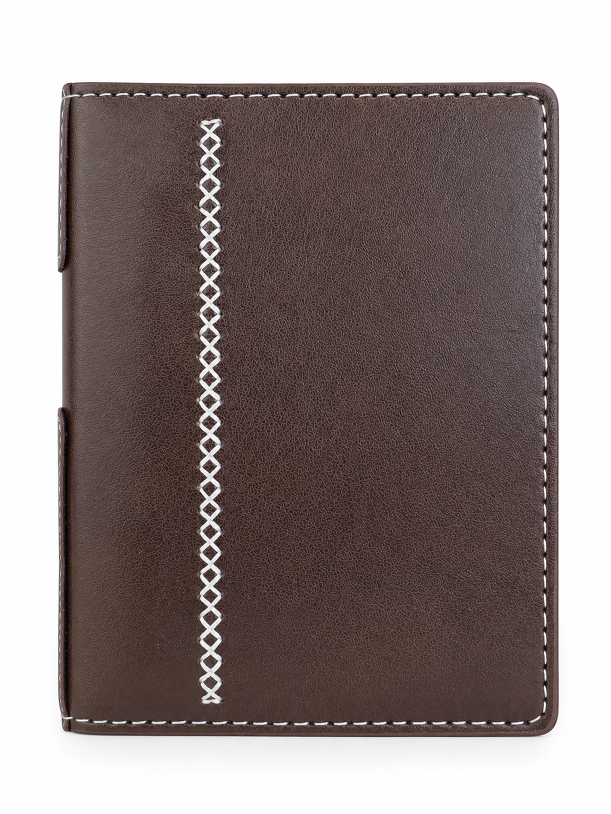 Brown Six-Ring Leather Organizer front view