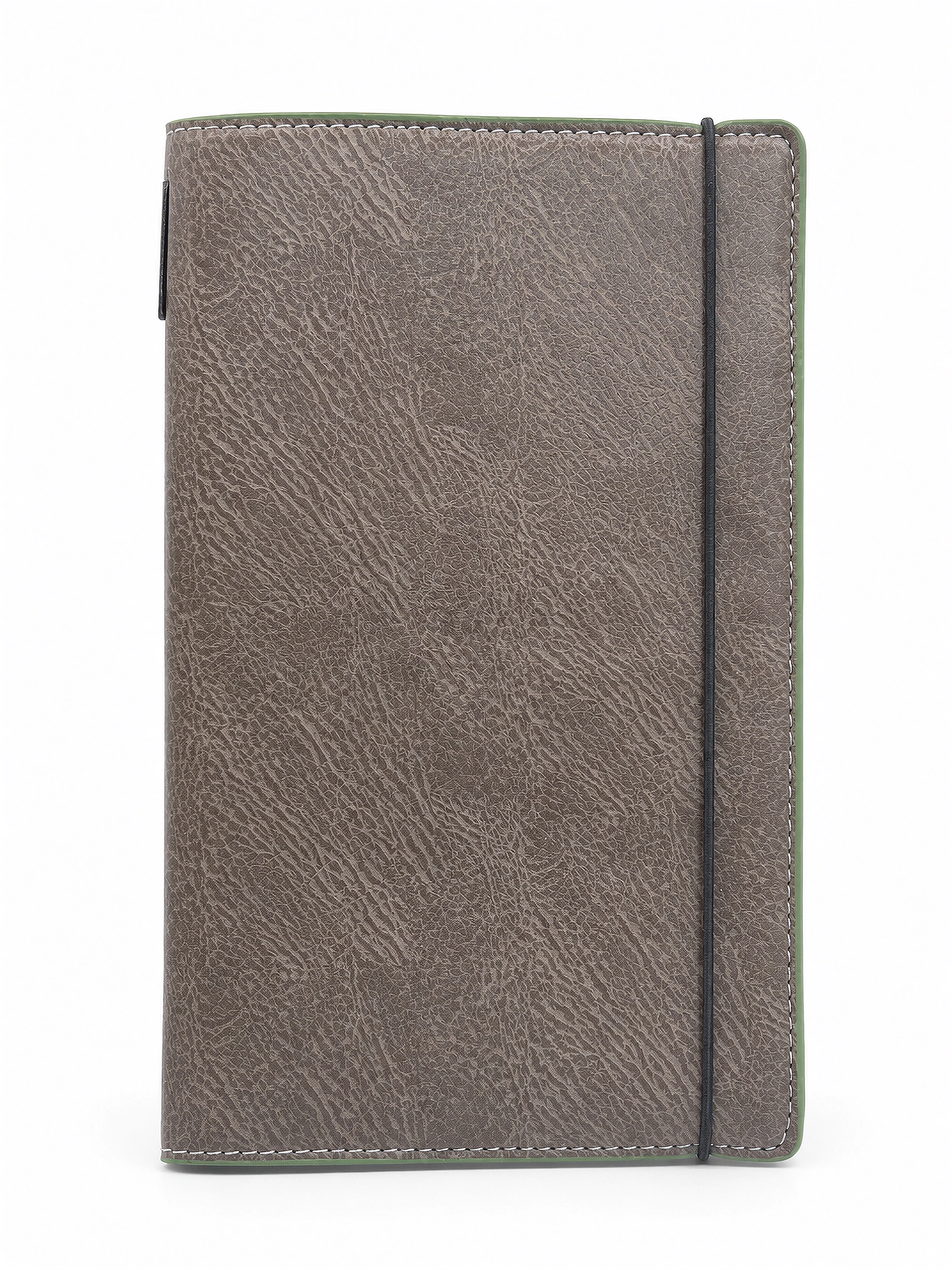 Taupe Textured PU Softcover Notebook front view