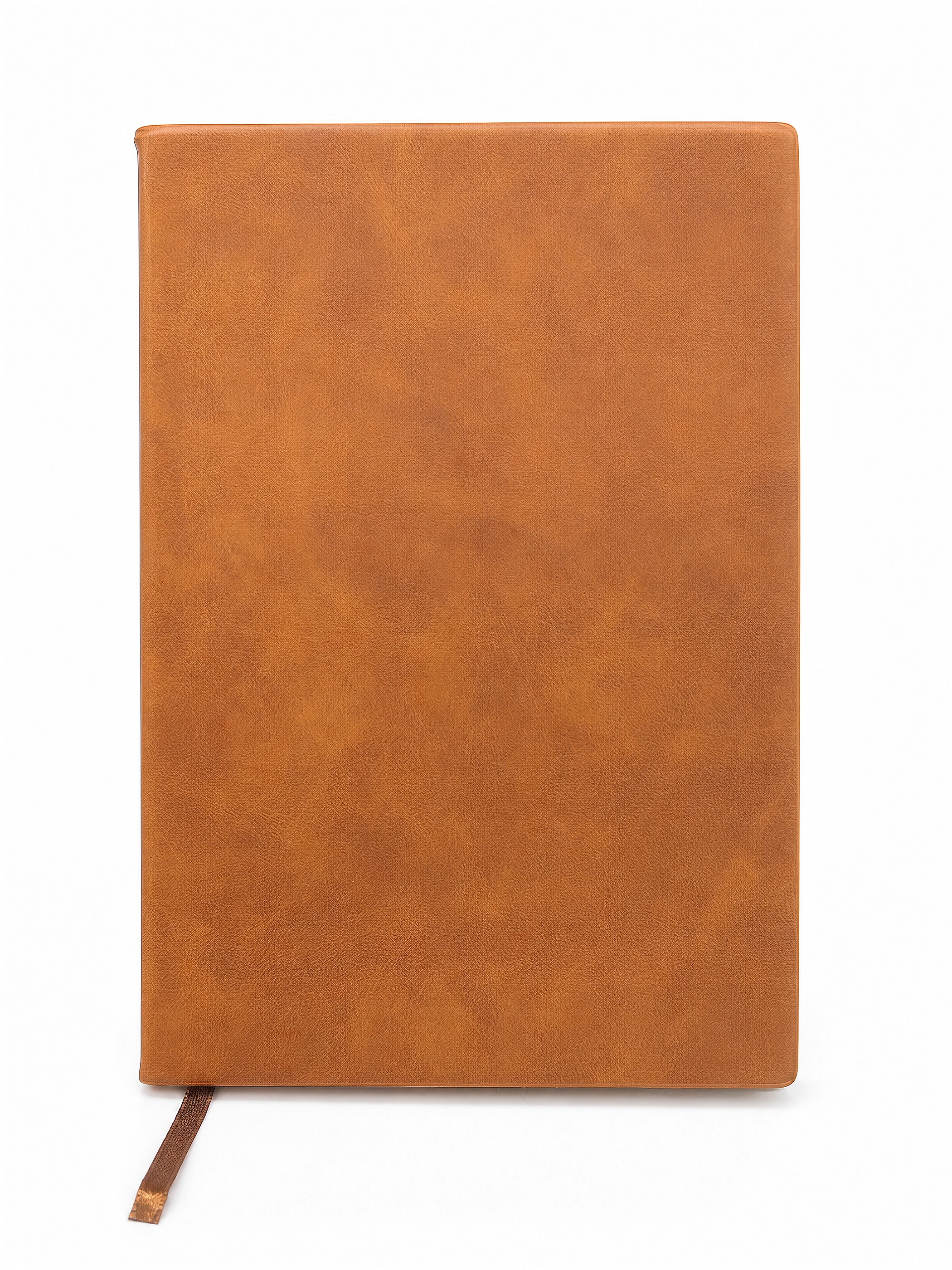 Brown Leather-Style Softcover Notebook front view