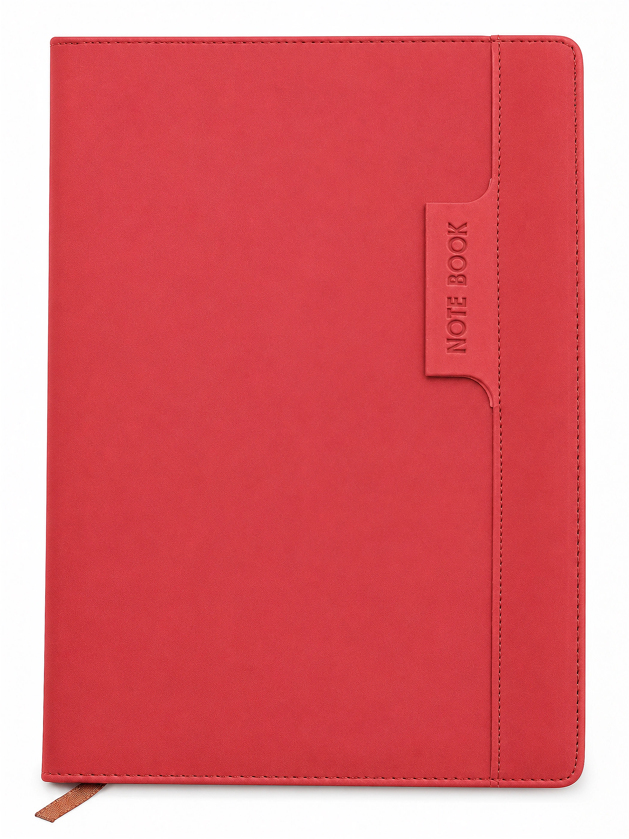 Red Tab-Cut PU Notebook front view