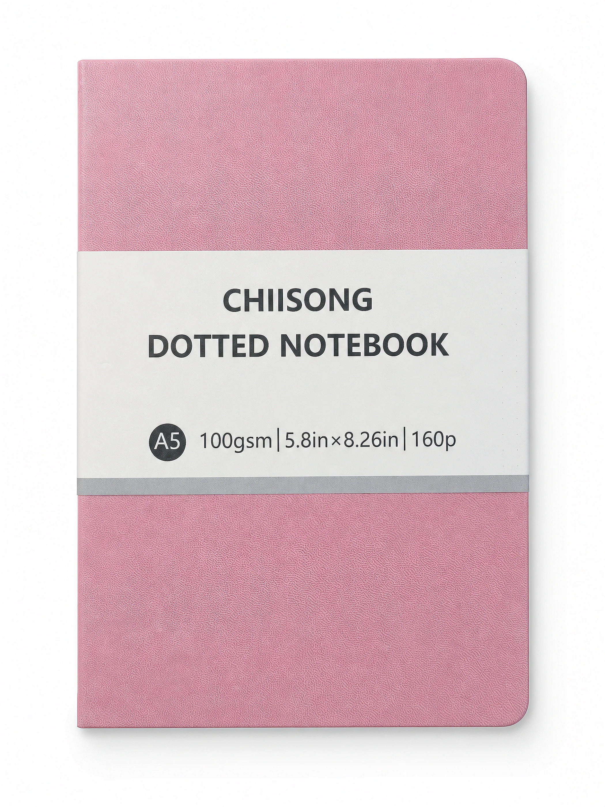 Pink Dotted Notebook with Belly Band front view